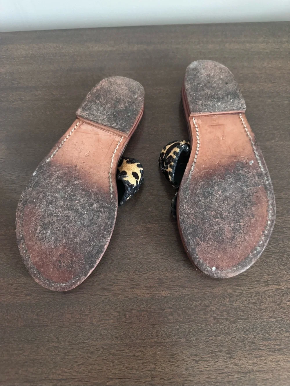 Palm Beach Sandals Women’s Leopard Print Thong Sandals - Black & Tan